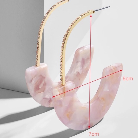 Just In🎉Resin/Rhinestone Statement Earring - Picture 3 of 3